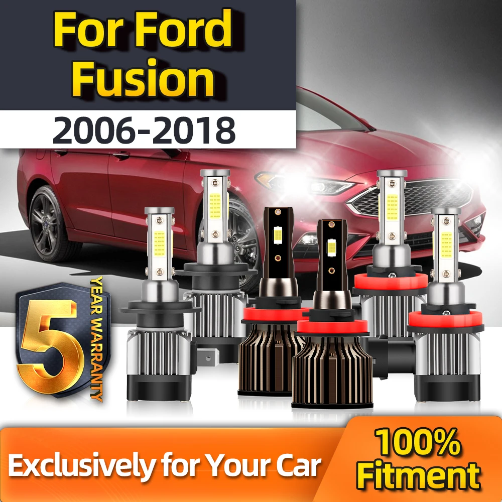 

TEENRAM Auto Led Headlight High H7 Low H11 Fog Lamp H11 Plug-N-Play Bulbs Car Bulb Shine White For Ford Fusion 2006 2007-2018