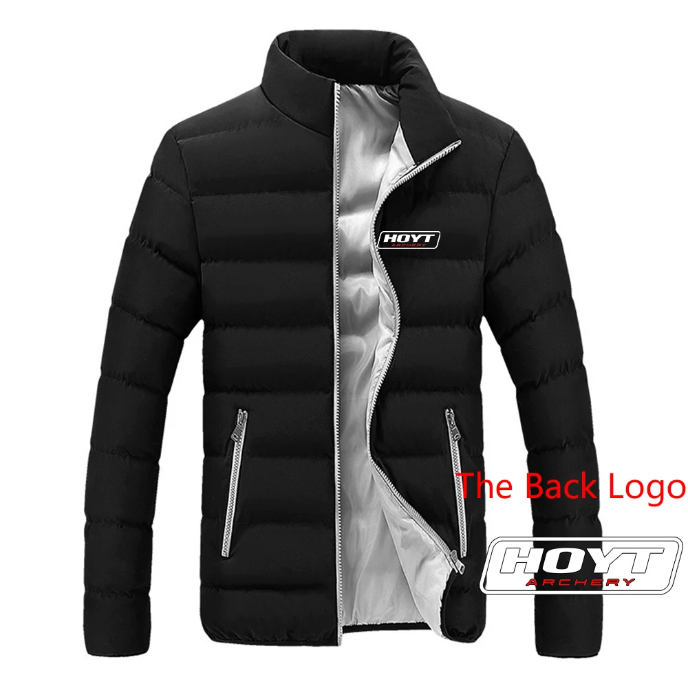 2024 HOYT Archery Huntinger Bows Men New Autumn and Winter Printing Stand Collar Breathable Cotton-padded Jacket Warm Coats Tops 4