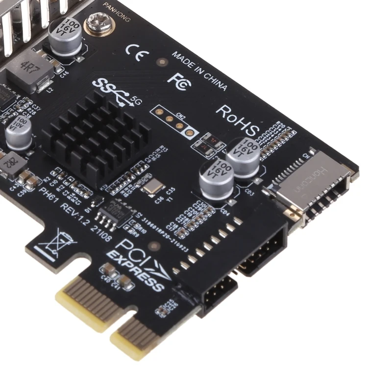 PCIE USB 3.0 Card PCI Expree to Type-E USB3 19P Expansion Card Super Speed 5Gbps PCI-e Type C Controller Adapter F19E