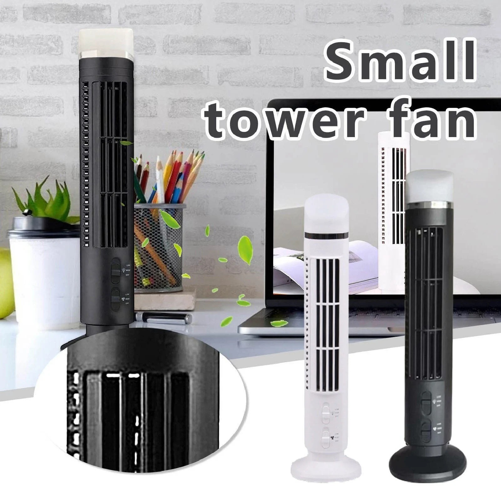 Table Fan Bladeless Fan Bladeless Tower Fan 90 Degree Oscillating Quiet Portable USB Desk Fan with Light for Home Bedroom Office 6