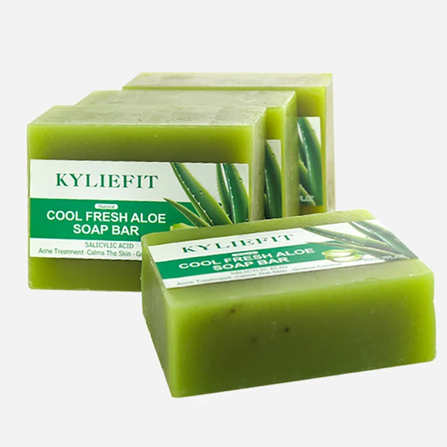 AILKE Aloe Vera Whitening Soap, entfernt Akne, Pickel, strahlend die Haut, verbessert den Glanz der Haut, vegane Badeseinigung für alle Hauttypen