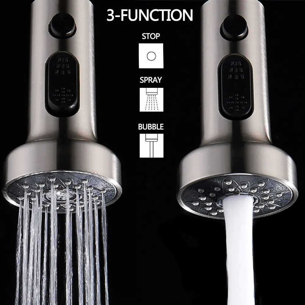 

ABS Plastic Kitchen faucet Sprayer Brushed Nickel,Chrome,Oil Rubbed Bronze Kitchen Faucet shower head Nozzle Three Functions