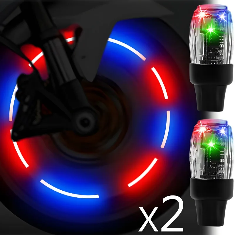 

Колпачки для клапанов автомобильных шин, разноцветные быстрое освещение для колес, неоновые лампочки, универсальная наружная крышка клапана для автомобиля, мотоцикла, 2/4 шт.