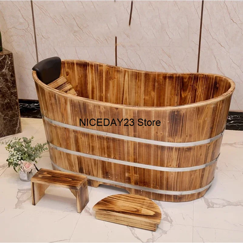 

Cube Portable Bathtub Adult Spa Buckets Bath Basin Seat Portable Sauna Indoor Wooden Barrel Spa Seaux Bathroom Products GGY07