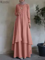 Autumn Fashion Muslim Dress Women Long Sleeve Abaya 2