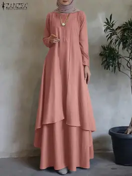 Autumn Fashion Muslim Dress Women Long Sleeve Abaya 2
