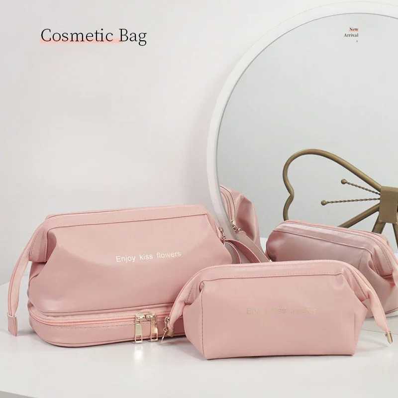 

PU Leather Pillow Makeup Bag Travel Portable Large Capacity Skin Care Bag