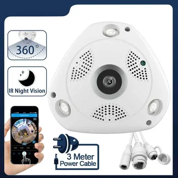 V380 360 Degree WiFi Camera IP Fish Eye Panoramic 1080P WIFI CCTV 3D VR Video Audio Remote Home Monitoring CCTV Security Camera 1