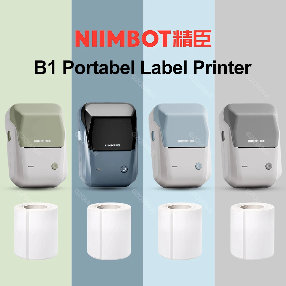 Niimbot B1 라벨 미니 열접착 프린터, BT 휴대용 라벨러, 모바일 스티커 포켓 컬러 메이커 인쇄용, 저렴한 가격