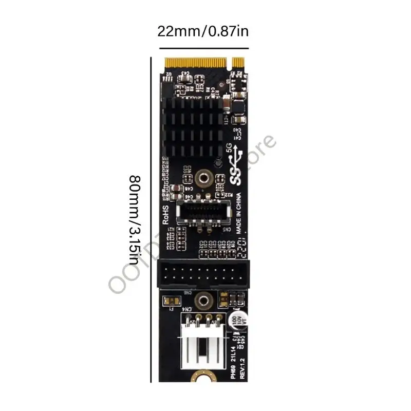 H7BA M.2 MKey-전면 USB3.1 어댑터는 드라이버가 필요하지 않은 5Gbps 전송 속도를 지원합니다.