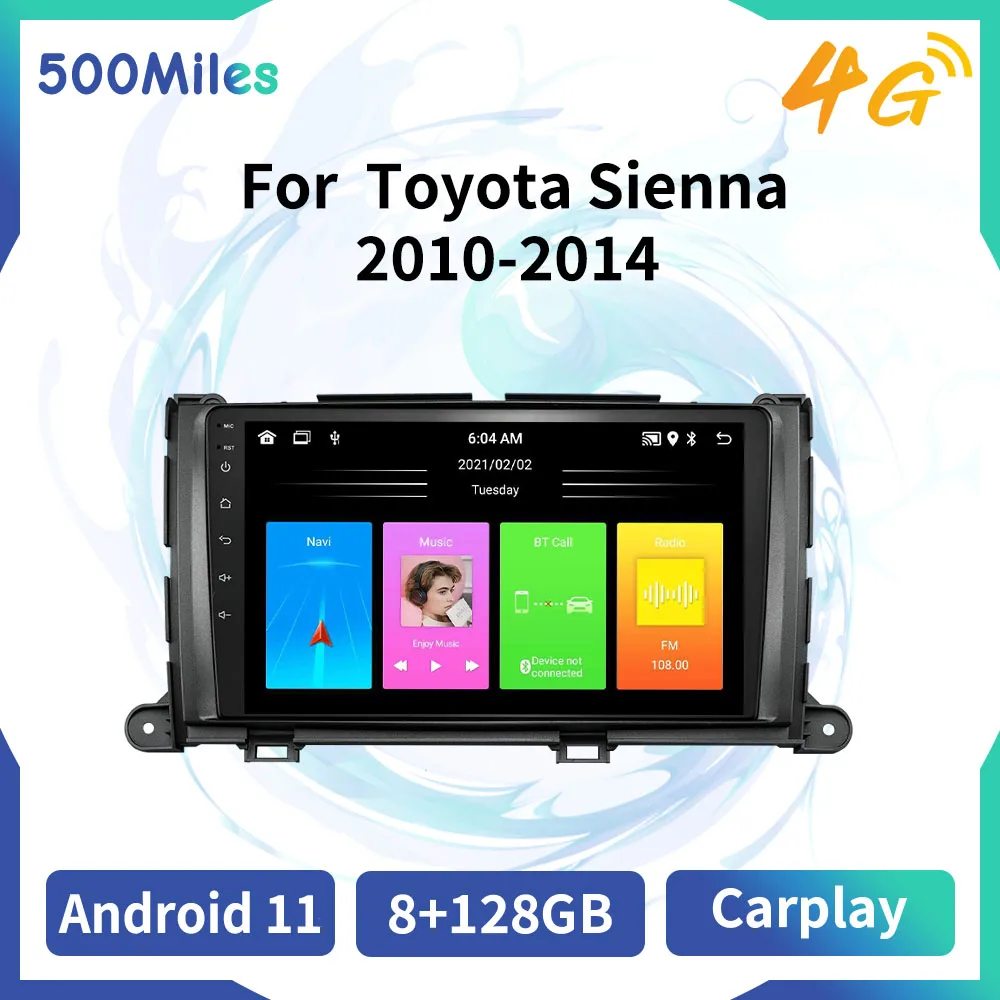 For Toyota Sienna 2010-2014 Android 2 Din Car Radio Multimedia WIFI FM ...