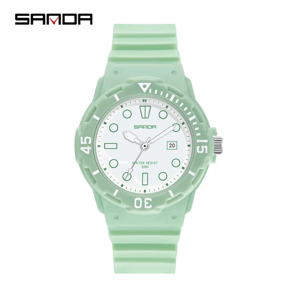 SANDA brand new simple electronic watch multifunctional versatile women's watch Outdoor sports glow-in-the-dark waterproof watch