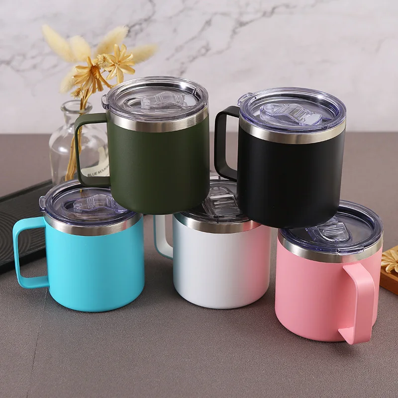 14 Oz Coffee Mug Vacuum Insulated Camping Mug with Lid Double Wall Stainless  Steel Travel Tumbler Cup Coffee Thermos - AliExpress