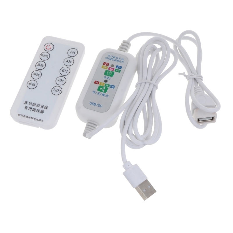 5V 4 Speed Remote 2/4/6/8/12 Hours Timing ON OFF Switch USB Extension Power Cable for USB Fan USB Lamp USB Charger