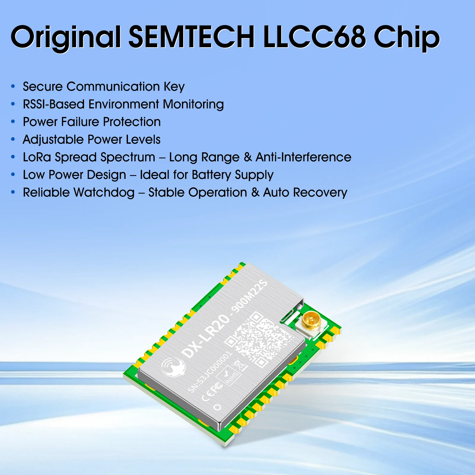 DX-LR20 Semtech LLCC68+STM32F103C8T6 8KM Communication LoRa Module