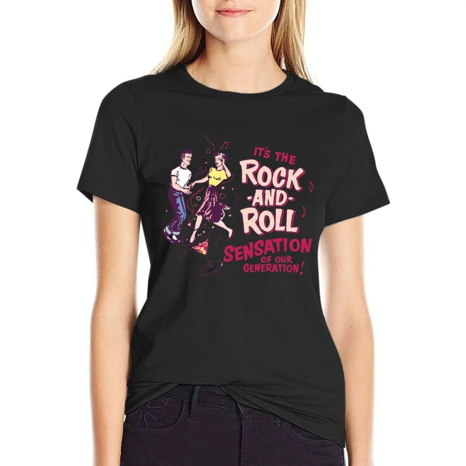 50's Rock'n'Roll dance T-Shirt lady clothes summer tops funny tshirts for Women
