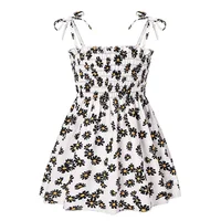 ‌2025 Summer Girls Princess Beach Dress Strapless Floral Print Sleeveless Party Wear Toddler Solid Color Casual Fashion 1-6Y