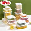 5Pcs Sealed Storage Box Fresh Keep Sealed Food Containers Fridge Organizer Fruit Meat Freezing Sealing Box Kitchen Storage Case 1