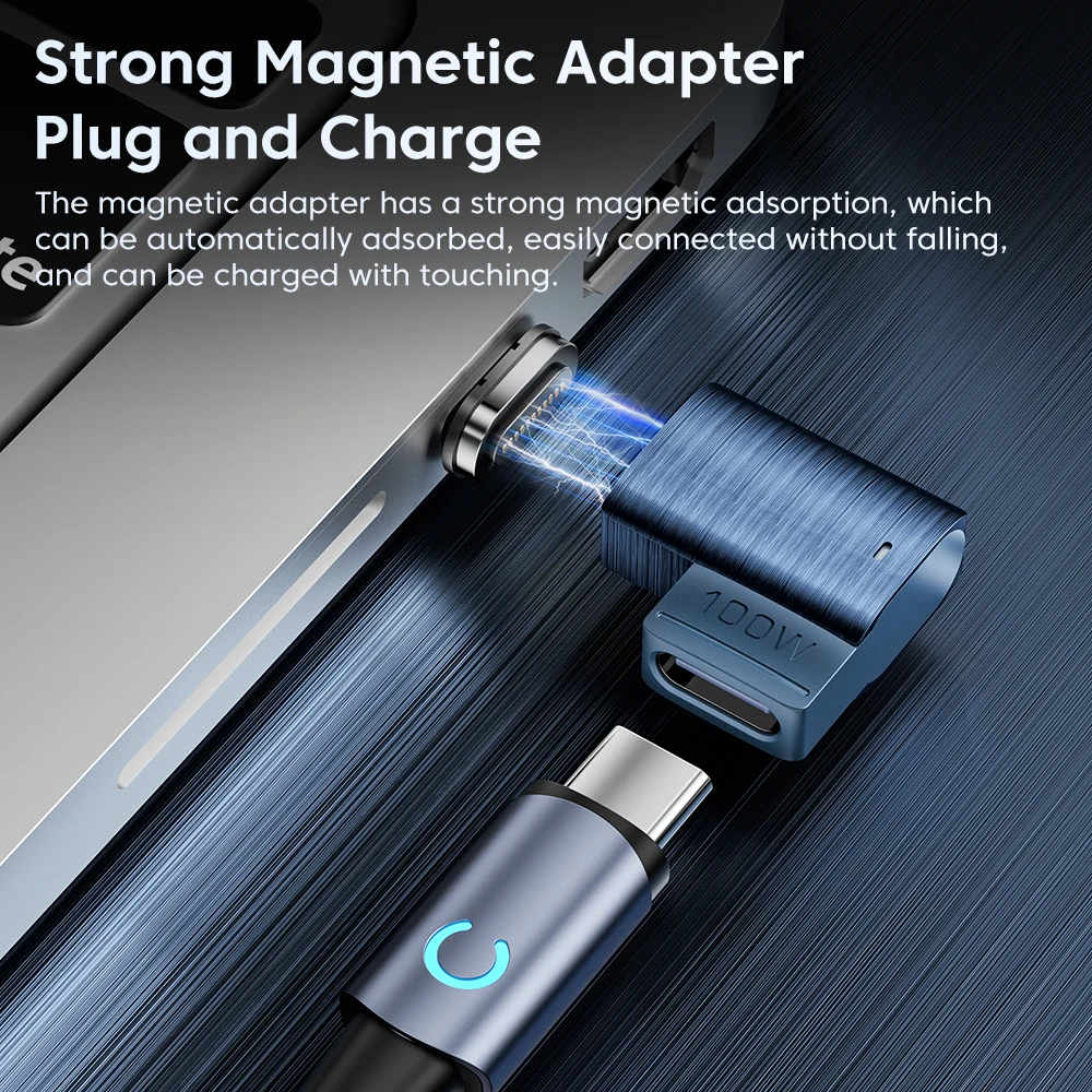 100W Magnetic OTG Adapter USB Type C To Type C Fast Charging Convertor For Samsung Xiaomi Huawei Macbook Laptop