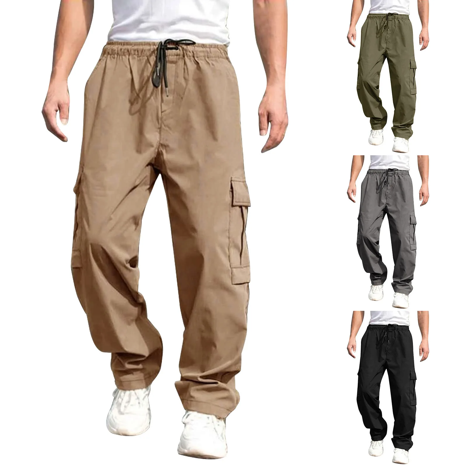 Europe and the United States Men Spring Autumn Casual Pants Fashion Loose Straight Tube Pants Overalls