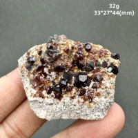 Natural garnet mineral specimen + healing quartz crystals and stones rock gemstone 2