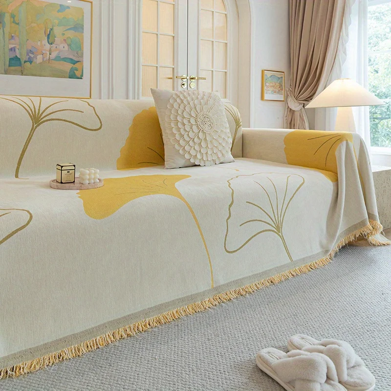 1PC sofa towel, a whole cover, simple and modern universal cover, non-slip backrest cover blanket for all seasons 5