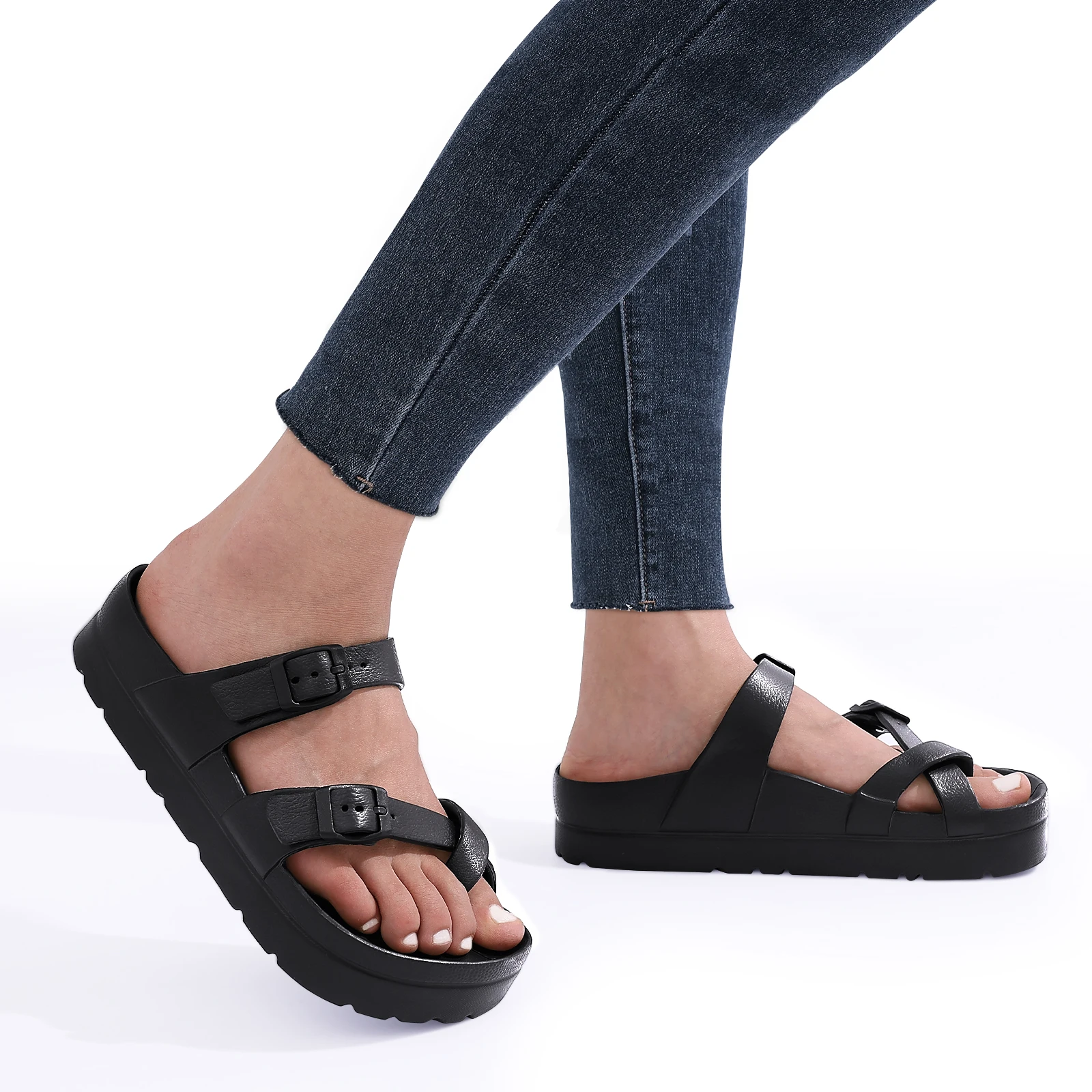 Bebealy Fashion EVA Women's Sandals Classic Elegant Outdoor Beach Flat Sandals With Arch Support Clip Toe Clogs Women women sandals women flats comfortable sandals imitation leather clogs