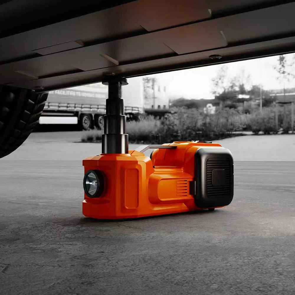 Podofo Tragbarer 12V 5-Tonnen Elektrischer Hydraulischer Wagenheber mit Elektroschrauber 3-in-1 Hebewagenheber Sicherheitshammer für Autoreparatur – Detail 7