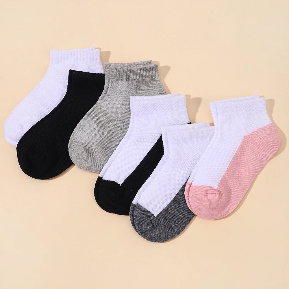 

5 Pairs of Children's Cotton Socks Baby Girl Boy Soft Breathable Suitable for 3~5Y Kids Casual Mesh Socks Toddler Accessories