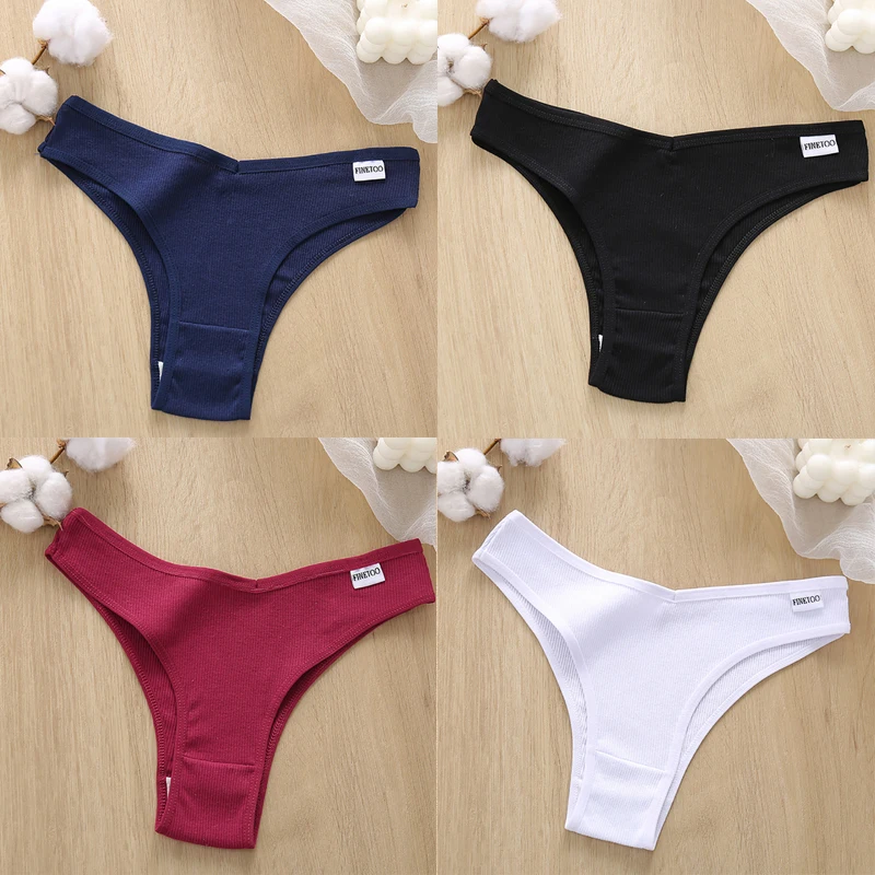 4Pcs/Set Cotton Panties Low Waist Briefs Women M-XL Underwear Ladies Sexy Underpants Female Plus Size Intimates Lingerie 2022 best high waisted underwear Panties