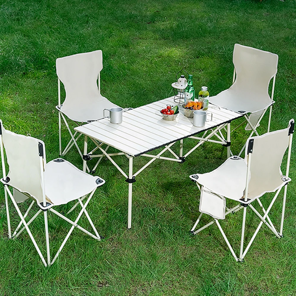 Outdoor Folding Egg Roll Table Lightweight Portable Desktop Easy to Care Triangular Reinforced Structure Travel 0 Burden