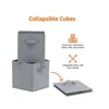 Fold Non Woven Fabric Storage Box Gray Home Supplies Clothing Underwear Sock And Kid Toy Storage Organizer Cosmetics 3