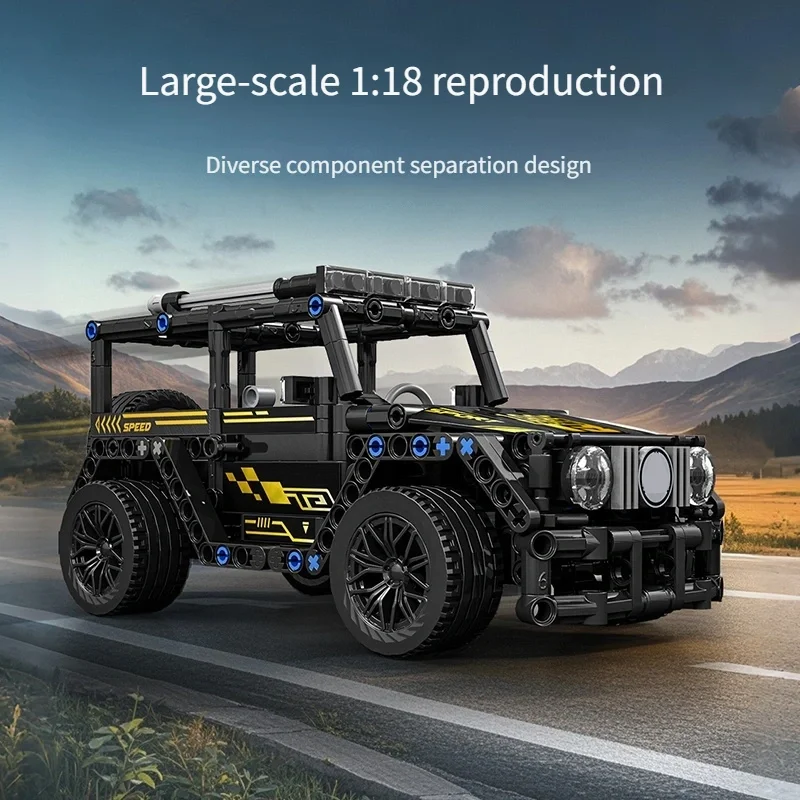 1630-teiliges modisches und cooles Supercar-Baustein-Set in Schwarz und Gold, hochwertiges ABS-Kunststoff-DIY-Montage-Spielzeugauto, geeignet für Wohnzimmer oder Schlafzimmer