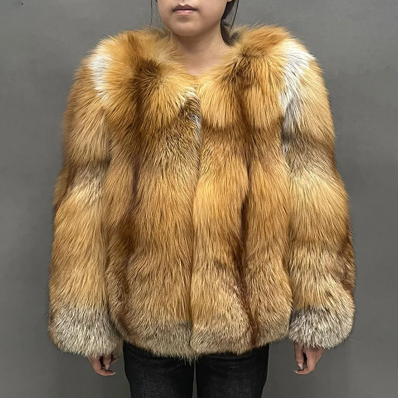女性用シルバーフォックスファーコート,厚手,柔らかくて暖かい