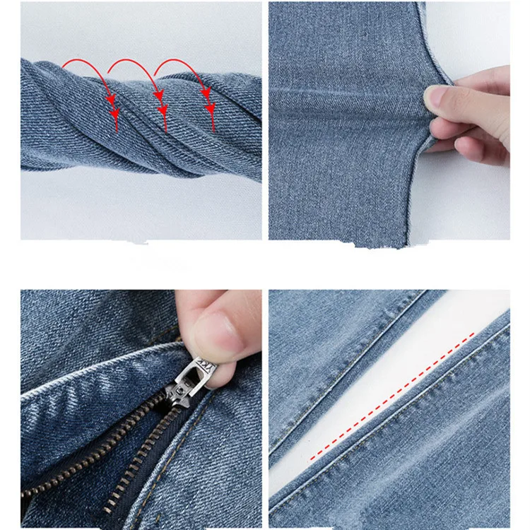 Women Jeans Female Denim Pants Womens Skinny Jeans Slim Pants High Waisted Stretch Denim Jeans Blue Retro Washed Trousers