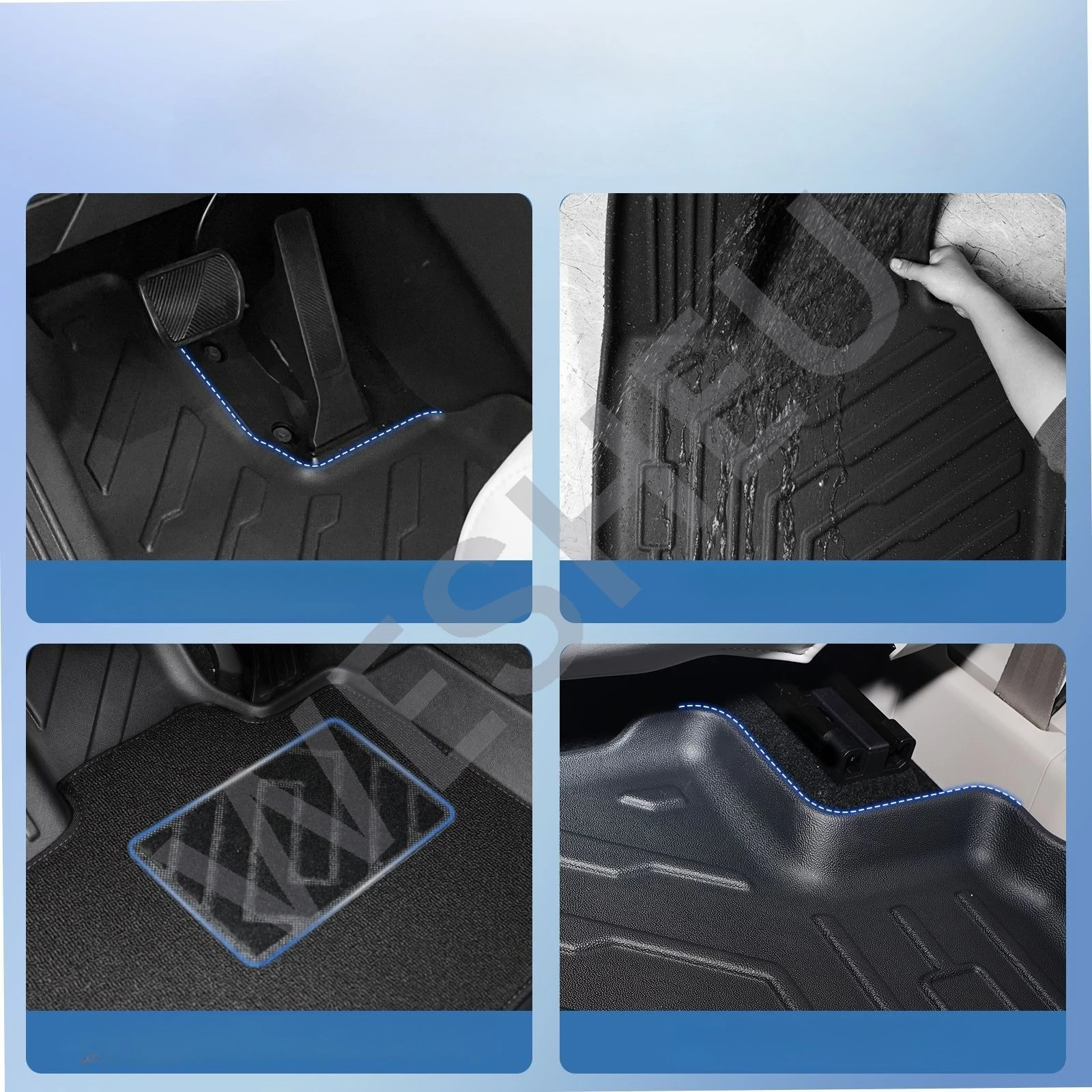 BYD 씰라이언 7 씰라이온 07 EV 2024-2025 3D 친환경 TPE 자동차 바닥 매트 먼지 방지 트렁크 라이너 자동차 내부 액세서리