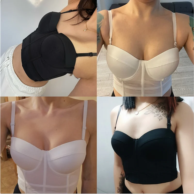Hot Mesh Push Up Bralet Bra Adjustable Strap Sleeveless Women Bustier Crop  Top Sexy Night Club Party Outwear Vest Top Plus Size - Bustiers & Corsets -  AliExpress