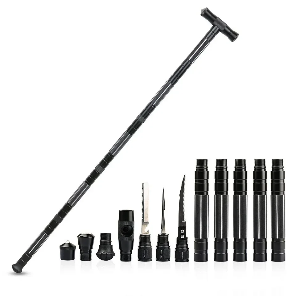 CEOI GWOK Hiking Stick Trekking Poles Ergonomic T Straight Handles Adjustable Multifunction Hiking Accessories Walking Sticks 4
