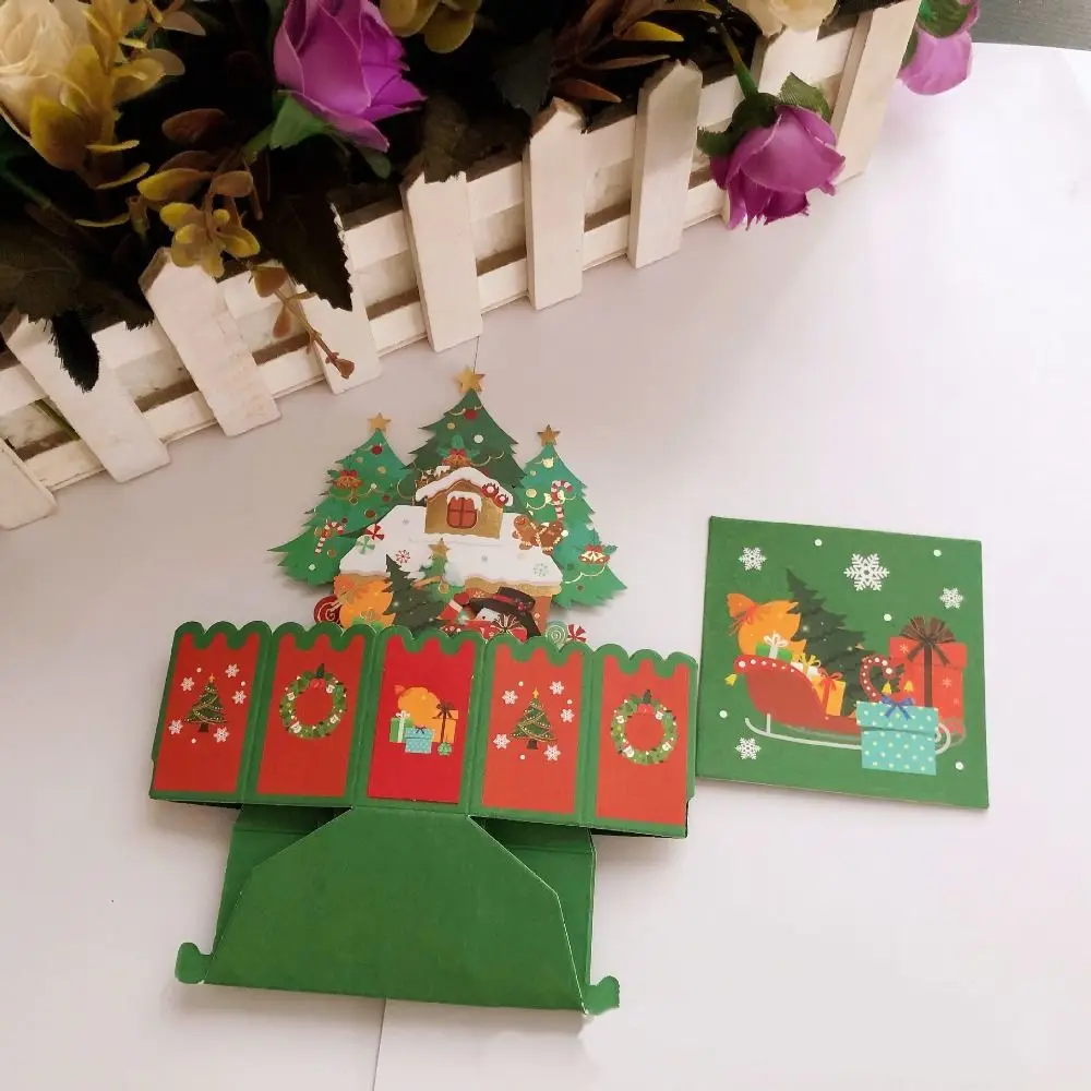 Swan Mermaid 3D Pops-up Bouquet Xmas Festival Girlfriend Merry Christmas Cards Santa Claus Paper Flowers