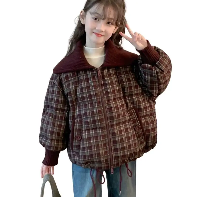 소녀용 솜 패딩 재킷 가을 겨울 두꺼운 지퍼 재킷 코트 어린이 보온 귀여운 패션 신상 캐주얼 의류