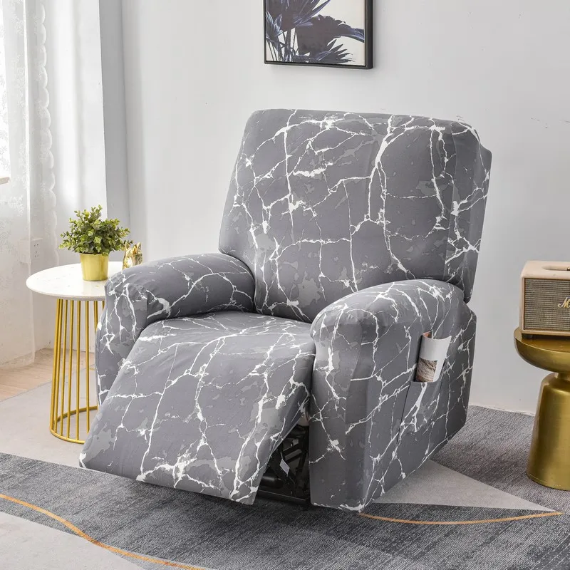 Recliner Slipcover Stretch Reclining Chair Slipcover 4 -Pieces Furniture Protector for Recliner with Pocket Lazy Boy Chair Cover