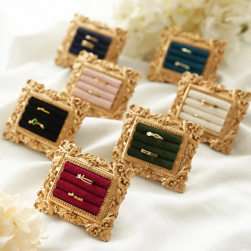 Jewelry Display Stand Vintage Photo Frame Ring Tray Jewelry Store Storage Booth Display Photography Display Item Prop