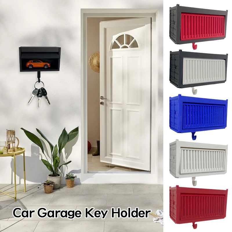 3D Printed Car Key Holder Wall Mount with Garage Hook Detachable
