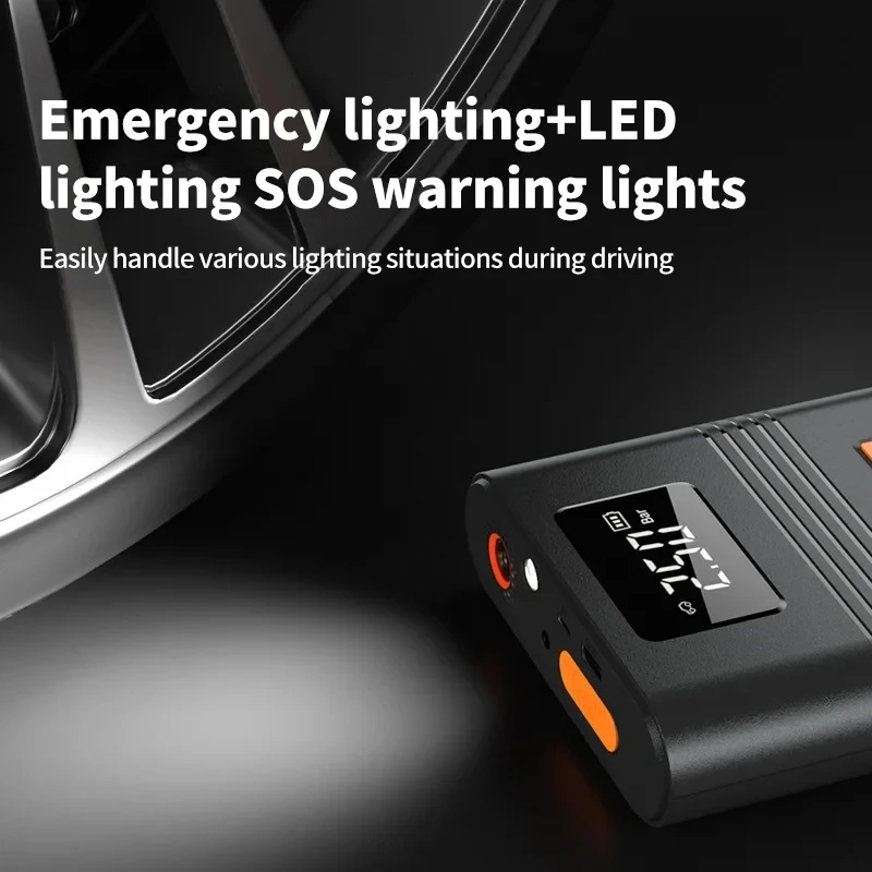 6 in 1 Car Jump Starter Air Pump Multi-function Air Compressor Convenient Tire Inflator Auto Battery Car Emergency Starter Power
