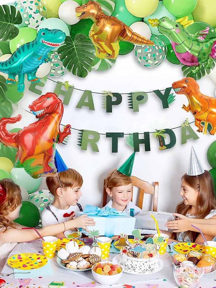 6/35 Stück Mini-Dinosaurier-Folienballon für niedliche Dinosaurier-Geburtstagsparty-Dekoration, Dschungel-Dinosaurier-Themen-Dekoration für Jungen – Detail 4