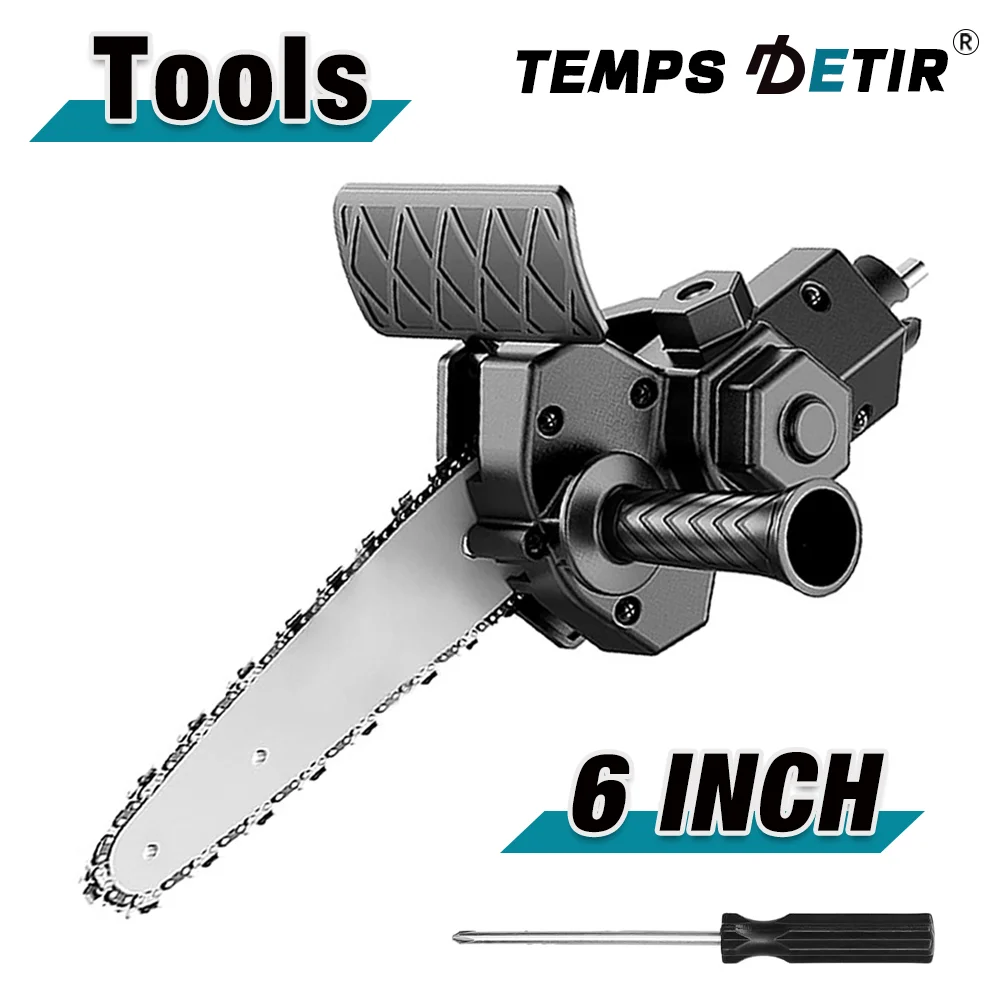 6-Inch Electric Drill Conversion Electric Chain Saw Adapter Tool Home Portable Mini Chainsaw Woodworking Trimming/Cutting Tools mini chainsaw electric chainsaw electric saw chain saw converter bracket