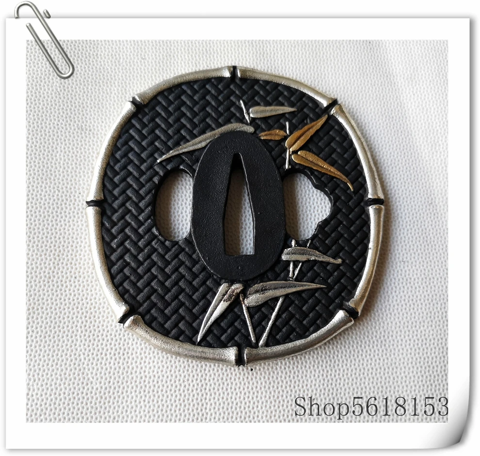 

Набор из золотистого медного бамбука Tsuba Guard ДЛЯ бриллианта, фитинг