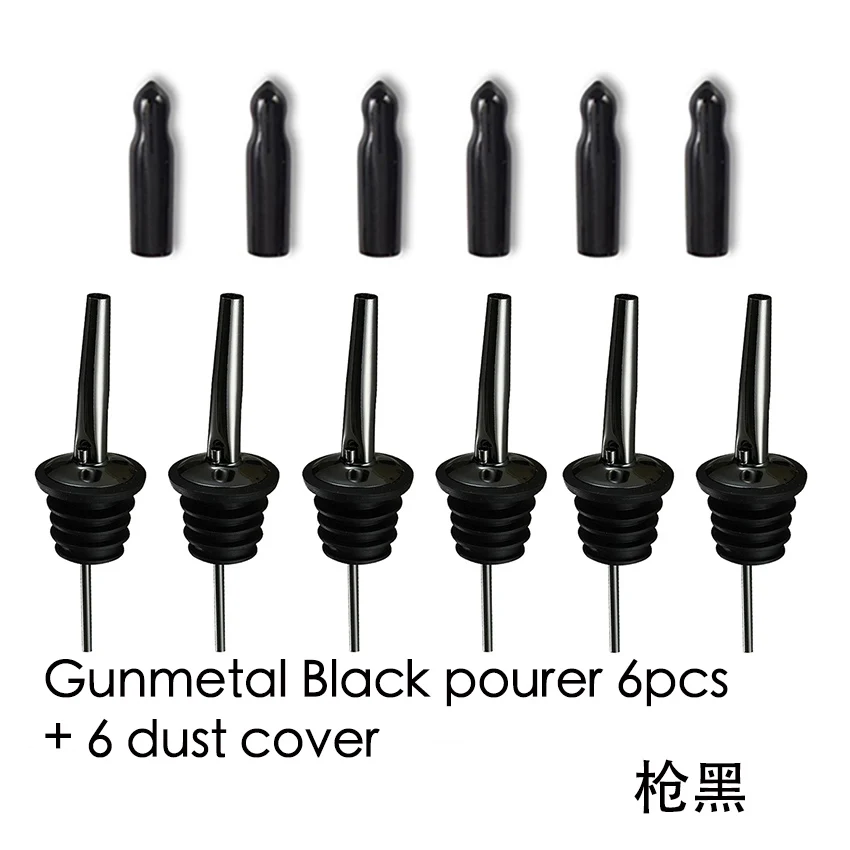 10 Pack Liquor Pour Spouts With Dust Caps - Stainless Steel Bartender Pourers For Bottles, Dishwasher Safe