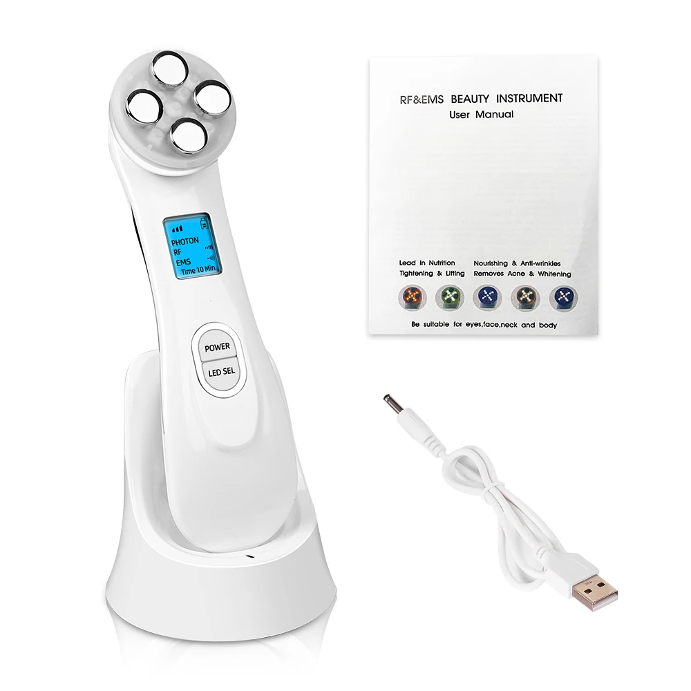 5 Mode RF Radio Frequency Face Lifting Machine Skin Tightening Mesotherapy LED Photon Rejuvenation Beauty Device Skin Care Tool оригинальный jjr c h39wh wi fi fpv 720p камера складной дрон 2 4g 4ch 6 aixs gyro rc selfie beauty mode quadcopter rtf