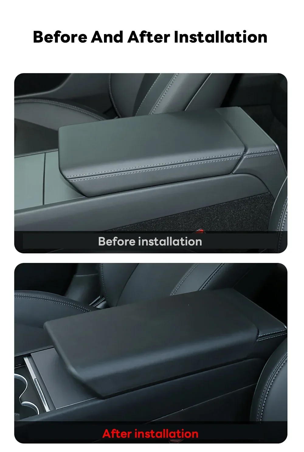 Verbesserte TPE-Soft-Armlehnenabdeckung für die Mittelkonsole, Schutz für Tesla Model 3 Highland 2024, Model Y Juniper 2025, Autozubehör – Detail 7